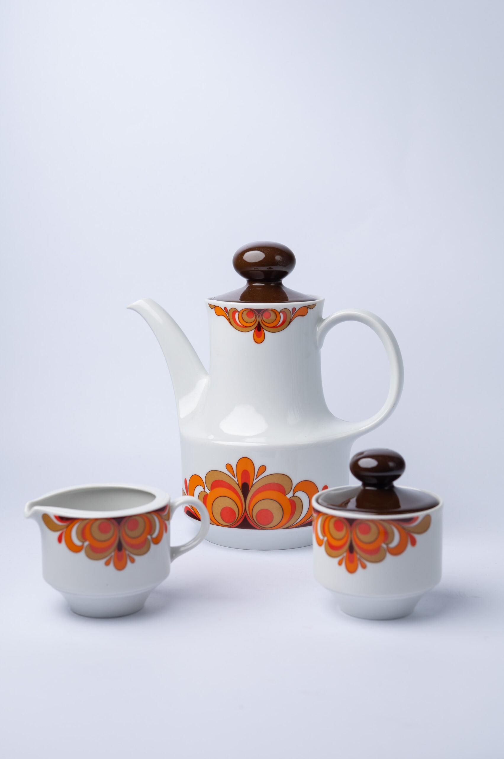 1970s psychedelic design MCM 3-piece tea set